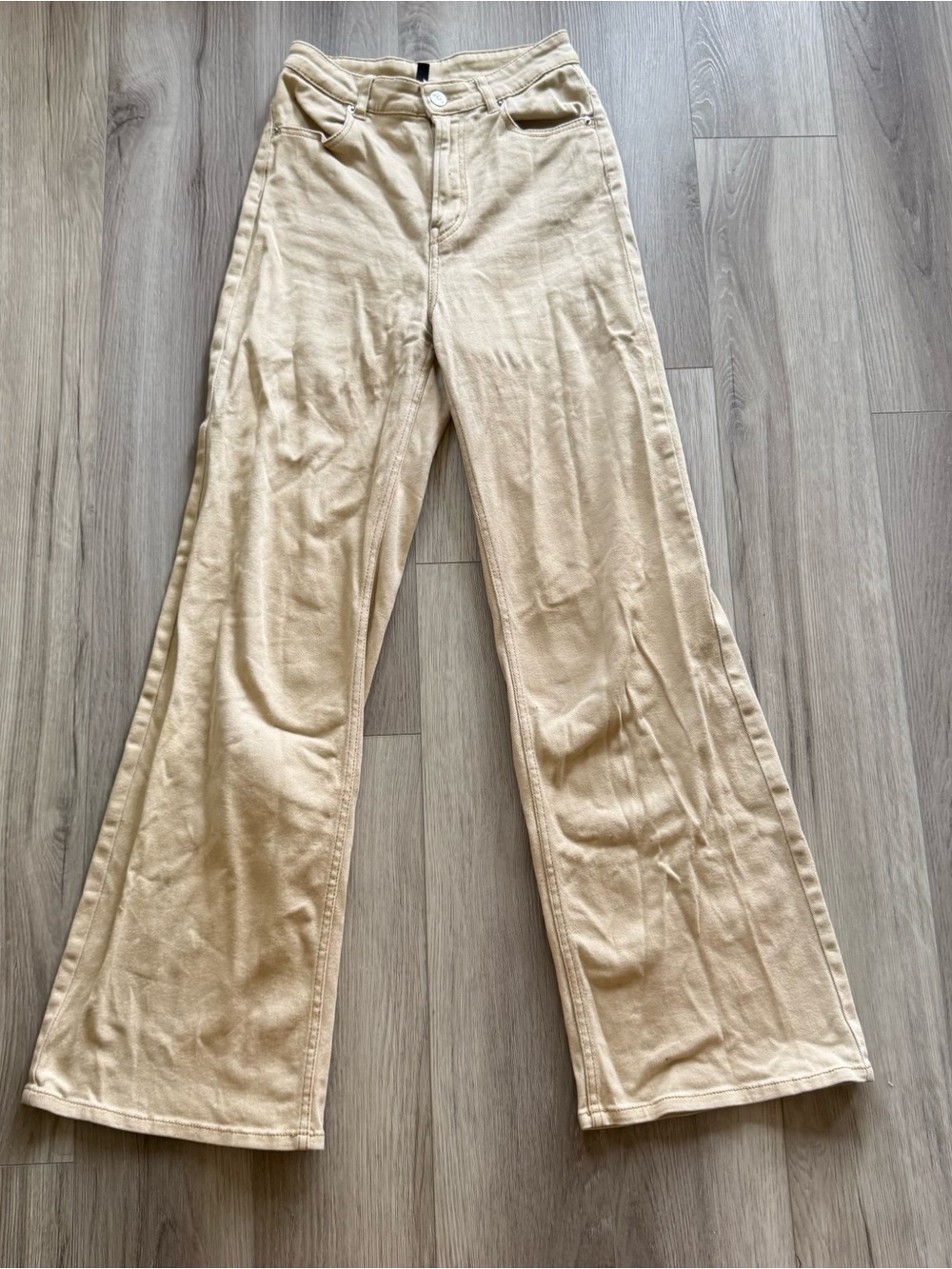 H&M Divided Light Beige High-Waist Trousers